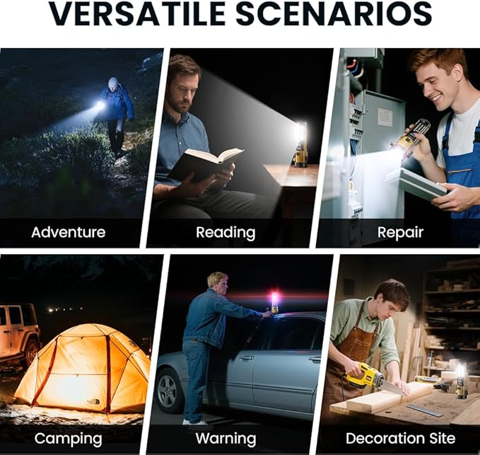 Car Flashlight Emergency Kit, 3000LM Flashlight with Window Breaker & Seatbelt Cutter, Multifunctional Safety Hammer for Vehicle, Rechargeable with SOS Strobe, USB-C Charger, Rescue Tool for Car