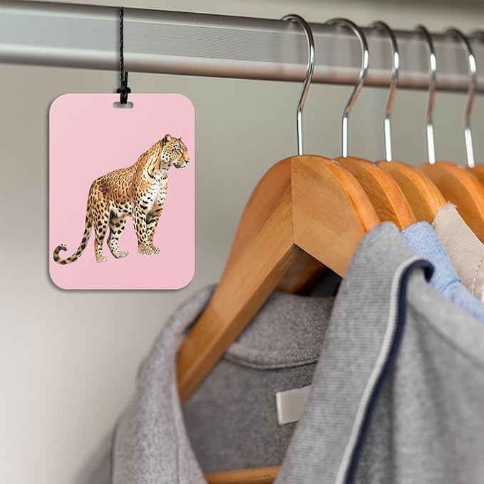 4Pcs Pink Cheetah Print Car Air Freshener Hanging Girly Leopard Car Accessories Gifts for Women Teen Girl Cute Air Freshener for Interior Car Mirror Home Wardrobe Decor