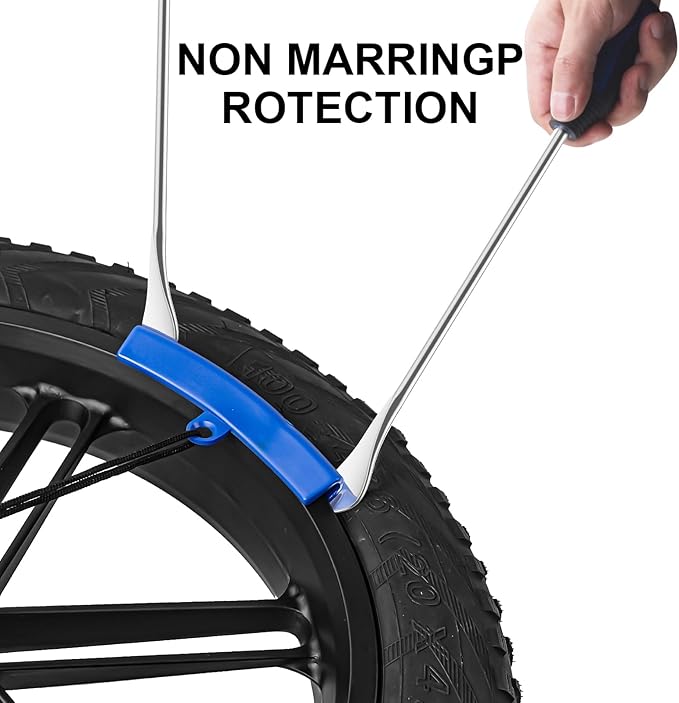 11.5" Tire Spoon Kit, 26pcs Tire Changing Tool for Motorcycle Dirt Bike Lawn Tractor Bicycle, Motorcycle Tire Changer Tire Removal Tool with 3pcs Rim Covers 6pcs Valve Tool Valve Cores(Red)