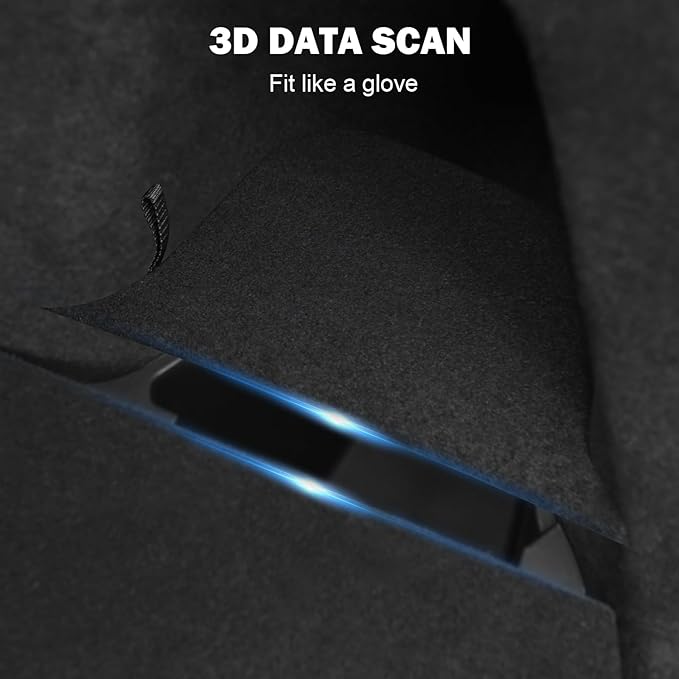 Trunk Storage Bins with Lids for 2026 Tesla Model Y Juniper 5 Seater, 2PCS TPE Side Cargo Organizer Boxes, Rear Trunk Containers with Suede Covers, Custom Fit Tesla Model Y Juniper Accessories