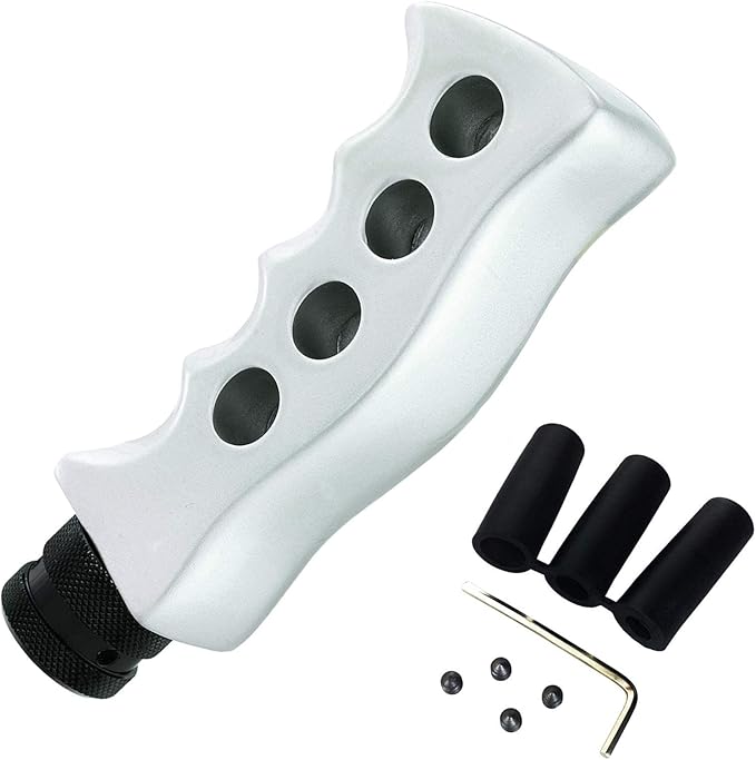 Lunsom Car Grip Shift Knob, Gear Shift Lever Knob Shifter Car Shifting Transmission Shifter Stick Head Fit Most Manual Vehicle (Silver)