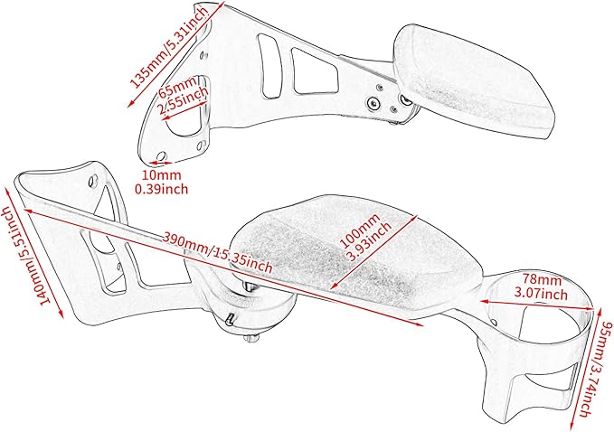 Adjustable Passenger Armrests with Cup Holder for Motorcycle Accessory Compatible with Harley Touring Electra Glide Road Glide Ultra Tri Glide 2014-2024 (Black)
