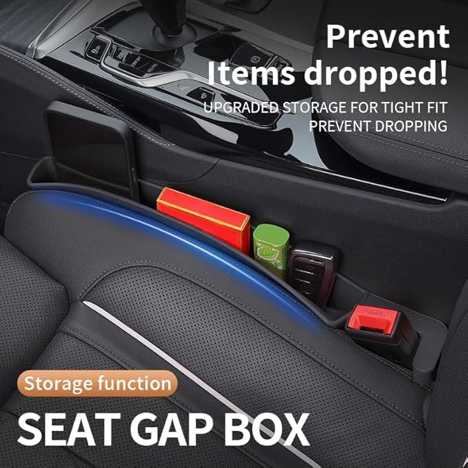 Car Seat Gap Filler, Seat Gap Organizer with Phone Holder, Car Seat Accessories, Car Organizer Fit Car SUV Truck-2PCS Gray