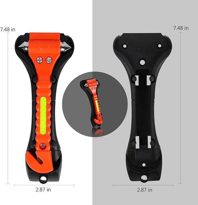 MorTime 6 Pack Car Safety Hammer Window Breaker, Car Emergency Escape Tool, Window Hammer Seat Belt Cutter