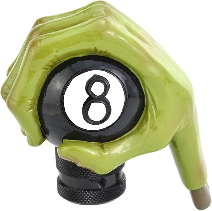 Lunsom 8 Ball Shifter Knob Green Hand Car Transmission Shift Stick Handle Head Fit Automatic Manual Vehicle