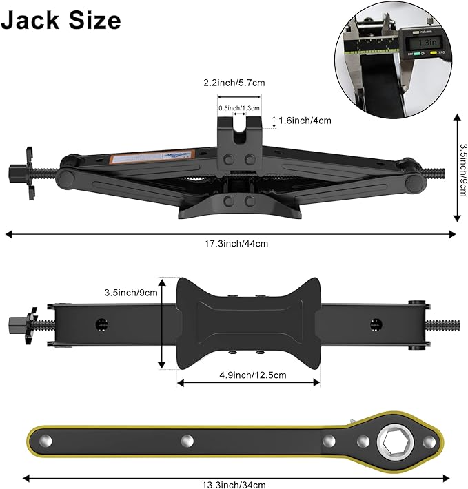 IMAYCC Scissor Lift Jack, Compact Car Jack Kit for Auto SUV, RV, MPV with Smart Ratchet Design, Heavy Duty Tire Changing Kit Lifting 2 Ton (4409 lbs) Tire Jack.