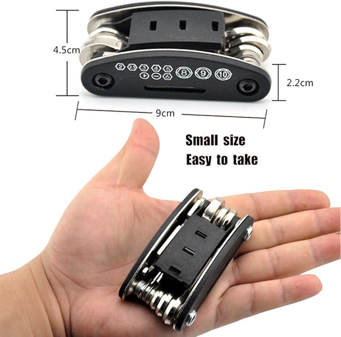 Motorcycle Bike Mechanic Repair Tool Kit with 16 In 1 Multi-Function Allen Key Multi Hex Wrench Screwdriver for Home Outdoor Travel Camping Sport Bicycle Cycling