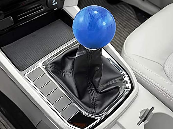 Lunsom Round Shift Knob, Ball Shape Gear Shifter Lever Head Shift Ball Car Stick Handle Fit Most Automatic Manual Transmission Vehicle (M8x1.25, Blue)