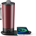 Temperature Control Heated Travel Mug Smart Self Heating Coffee Mug 20 Oz App Controlled LED Display coffee serving sets mug kept at a constant temperature for 4-10 hours (Burgundy, 20 oz)