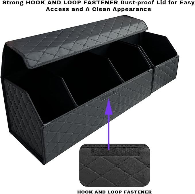 Car Trunk Organizer For Cadillac XT5 2017-2025 - Custom Fit,Large Space Outdoor Trunk Organizer with Leather,Split Design,Adjustable Partition Design,All-Season Use,For Cadillac XT5 2017-25