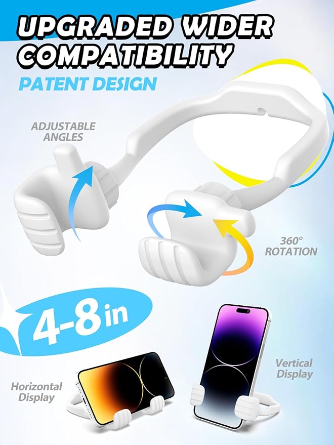 Valentines Day Gifts for Men Women Teens Kids: Thumbs Up Lazy Phone Stand Holder for Desk Funny Gadgets for Teenage Boys Girls Dad Father Mother Mom Son Daughter Husband Wife Adults Gifts for Easter