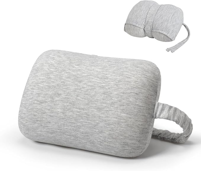 Love&go Portable Small Travel Pillow, Made with Soft Memory Foam Pillow and Breathable Cover, for Backpacking Hiking, Camping, Airplane and Car Trip (Gray)