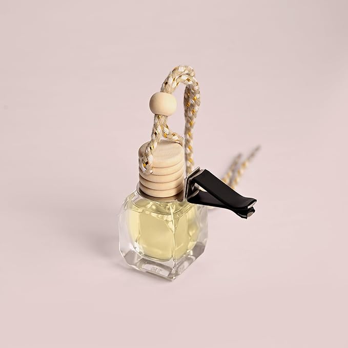 Lemongrass Hanging Air Freshener for Car, Home | with AC Vent Clip |10ml, 0.34 fl.oz|Luxury, Organic, Toxin-Free, Alcohol-Free Perfume|Interior Accessory for fresh Aroma|Long Lasting Fragrance