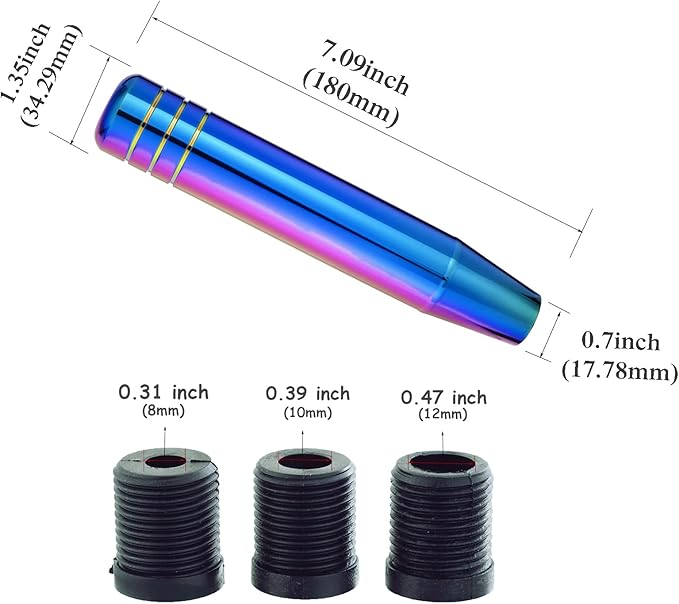 Abfer Long Shift Knob Car Gear Stick Weighted Shifter Knobs Extension Metal Shifting Lever Fit Most Manual Automatic Transmission Vehicle (Multicolor)