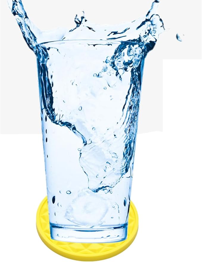 Car Cup Coaster, Universal Automotive Waterproof Non-Slip Cup Holders Sift-Proof Spill Holder Car Interior Accessories 4 Pack Yellow