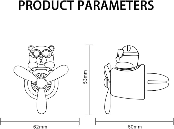 Pilot Car Air Freshener, Cute Cat Car Vent Clip Air Freshener with 2 Fragrant Tablets Automotive Air Outlet Fan Diffuser, Automotive Interiors Vent Decoration (style D)