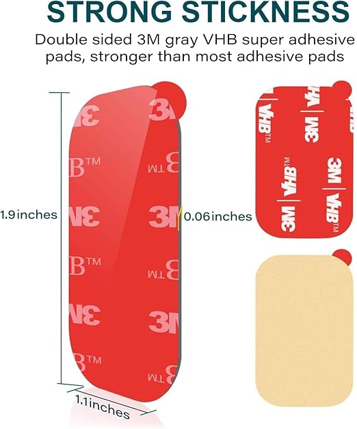 APPS2Car 3M Vhb Sticky Adhesive Pads Replacement Mounting Tape 4 Pcs, Dashboard Sticker Pads for Magnetic Phone Car Mount,Car Mount Adhesive,Double Sided 3M Adhesive Pads,Car Mount Sticker Tapes