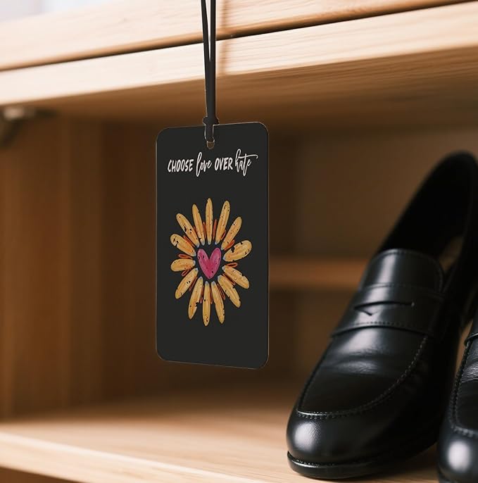 'Choose Love Over Hate' Floral Car Air Fresheners - Inspirational Quotes & Colorful Flower Designs, 4 - Pack Ideal Decor & Gift for Positivity Seekers, for Car, Closet & Home