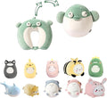 Kids Travel Pillow - 2-in-1 Deformable Kids Neck Pillow for Traveling, Soft U-Shaped Pillow with Adorable Animal Design, Comfy Sleep and Play, Ideal for Airplanes and Traveling (Green Fish)