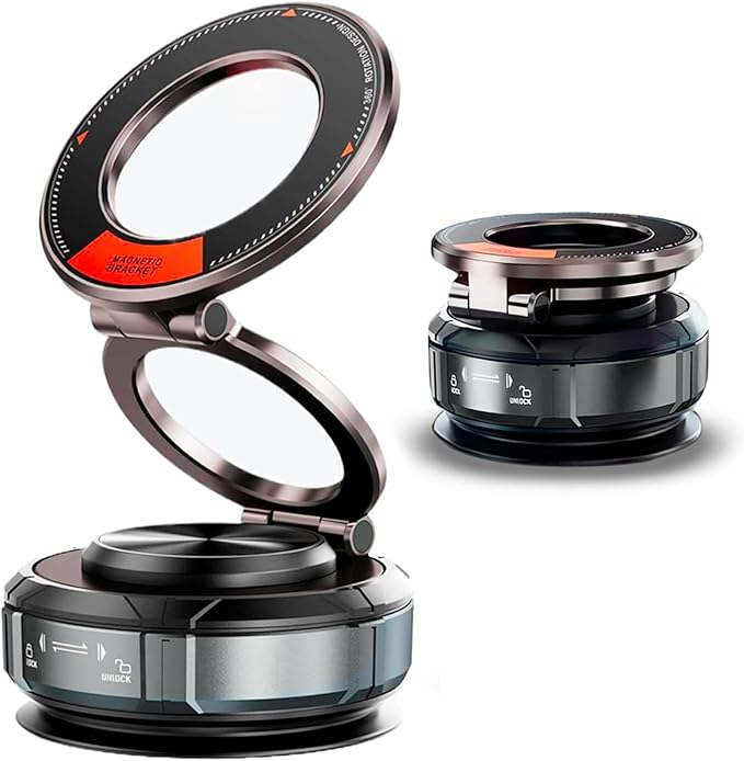 Magnetic Phone Mount, Car Phone Holder for MagSafe, Enhanced Vacuum Suction Cup, 360° Adjustable, Strong N52 Magnets, Zinc Alloy, Cell Phone Accessories for iPhone 17 16 15 14 13 Series, and Android