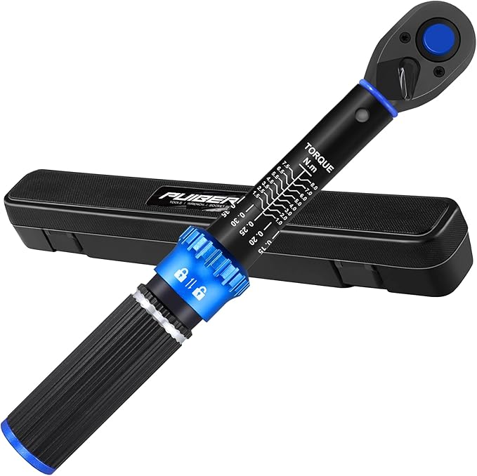 1/4" Drive Small Torque Wrench 1-8 Nm (8.85-70.8 in lb) ±3% Precision, Dual-Direction 72-Tooth Click Torque Wrench for Bicycle, Electronics, Small Engine Repair, and Delicate Fasteners