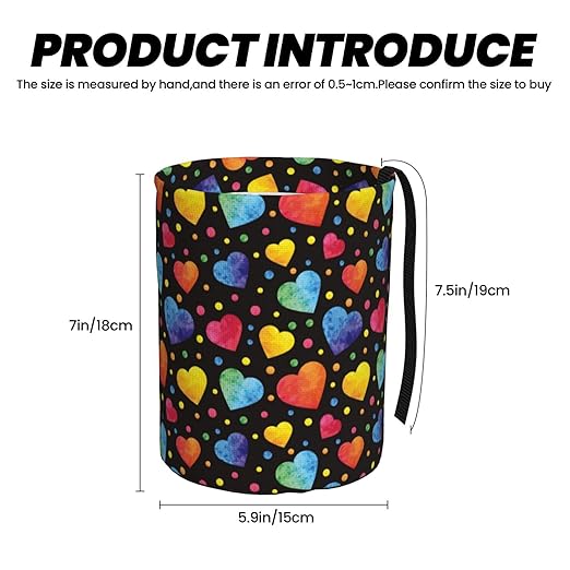 Car Trash Bag Watercolor Hearts Waterproof Trash Small Car Can Portable Collapsible Car Garbage Can Hanging for Back Seat Floor or Hanging Headrest Car Decor Road Trip Essentials