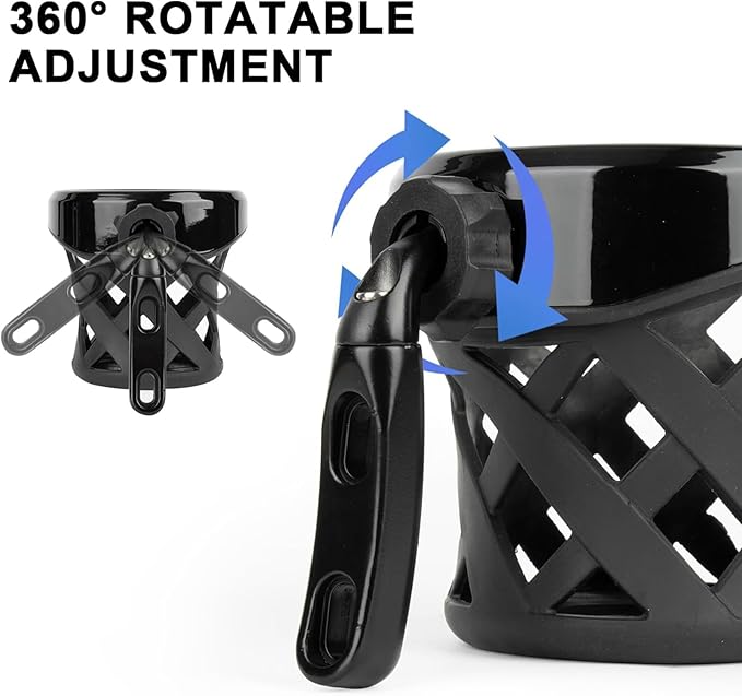 Motorcycle Cup Holder Drink Handlebar Cup Holder for Harley Dyna Sportster XL 883 1200 Softail Fat Boy Touring Road King Electra Street Tour Glide (Black)