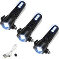 Emergency Car Flashlight - 2000 Lumen Dual Light 4-Level Battery Indicator Window Breaker & Seatbelt Cutter USB Rechargeable Ultra-Light 108g Car Emergency Too (3pcs-Black)