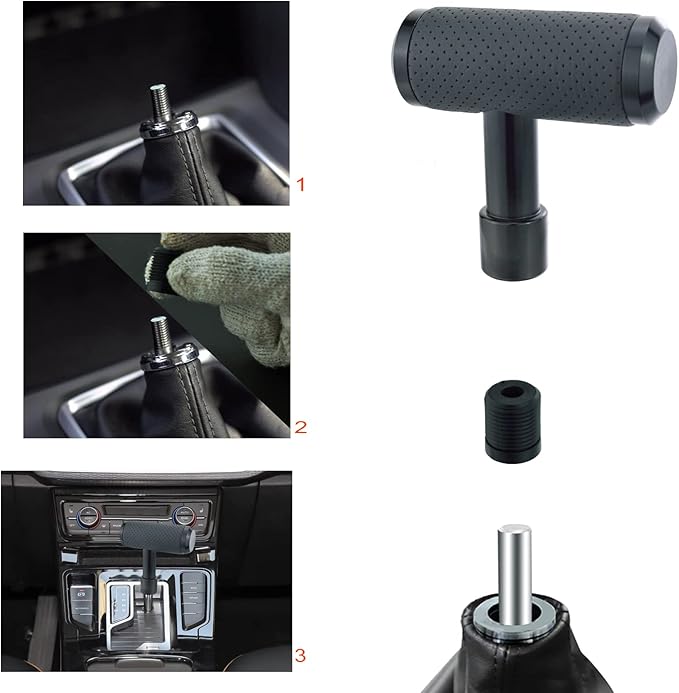Lunsom Shifter Knob, Gear Shifting Lever Stick Shift Handle Head Type T Gear Shift Knob Fit for Manual Transmission Vehicle