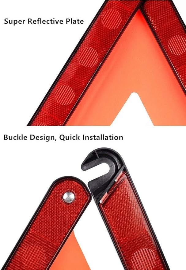 aikko Safety Triangle Kit Road Emergency Warning Reflector Roadside Reflective Early Warning Sign, Foldable 6 Pack of Emergency Car Kit