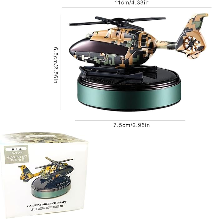 Car Air Freshener | Solar Powered Helicopter Scents Diffuser | Fashion Automotive Interior Decoration Accessories Purifiers for Car and Home Aromatherapy Dashboard (Blue)