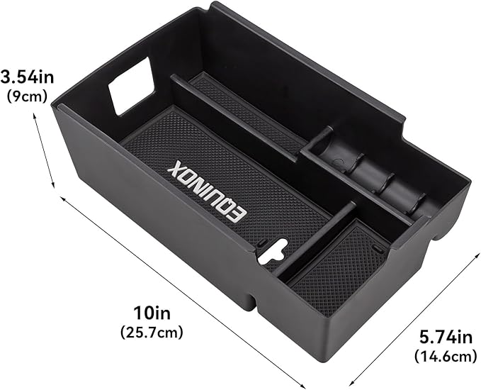 Center Console Organizer Armrest Tray Insert for Chevy Equinox 2018-2024, Accessories for 2018-2024 Equinox Center Console Tray Storage Box, ABS Plastic, Black