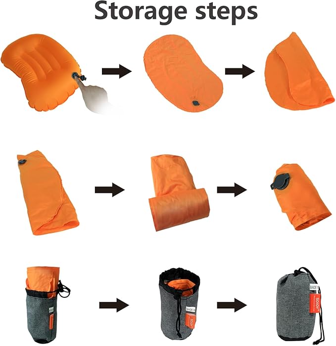 Lumbar Travel Pillow,Compact Adjustable Air Lumbar Support Pillow for Car Ride,Train or Airplane Trip,Versatile Inflatable Pillow for Backpacking Camping and Sleeping