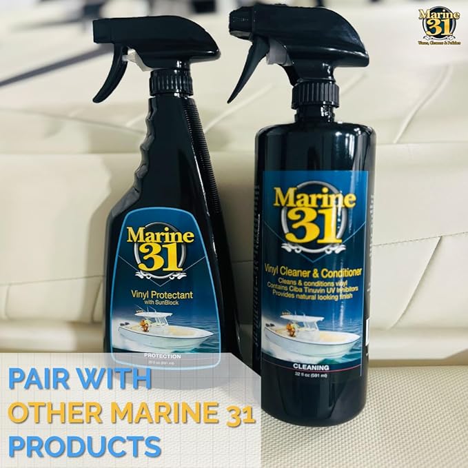Marine 31 Vinyl Protectant with Sunblock | Prevents Fading & Cracking | Safe for Boats, Car Interiors & Patio Furniture | Long-Lasting UV Protection | M31-430 | 20 oz