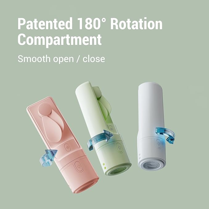 Airluxe Mini 3-in-1 Portable Fan Rechargeable- Handheld with 35-Hour Battery Life, Fast Charging Power Bank&Flashlight- Personal Fan for Travel, Vacation, and Festival Essentials Green