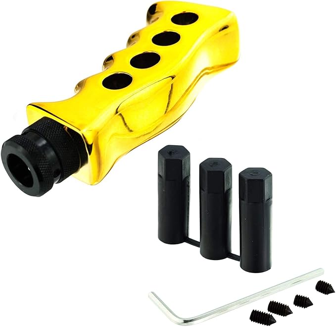 Lunsom Car Grip Shift Knob, Gear Shift Lever Knob Shifter Car Shifting Transmission Shifter Stick Head Fit Most Manual Vehicle (Gold)