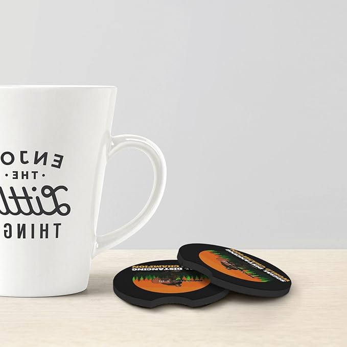 Bigfoot Undefeated Social Distancing Car Coasters for Cup Holders Pack of 2 Neoprene Cup Mat Pad Vehicle Interior Accessories for Men Women