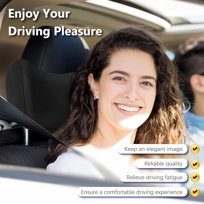 2Pcs Car Neck Pillow, Ultra Comfortable Neck Pillow for Driving, Soft Car Headrest Pillow Like Clouds, Make Your Driving More Comfortable, Suitable for Driving, Traveling