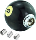 Lunsom Round Shift Knob, 8 Billiard Gear Shifter Lever Head Shift Ball Car Stick Handle Fit Most Automatic Manual Transmission Vehicle (M8x1.25, 8 Black)
