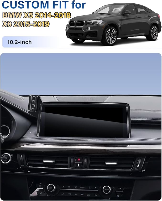 SKYLOTEC Car Phone Holder for BMW X5 2014 2015 2016 2017 2018/X6 2015 2016 2017 2018 2019 Accessories 10.2-Inch Screen Fixed Clip, Automobile Cradles Phone Mount, Cell Phone Base Not Block Air Vent