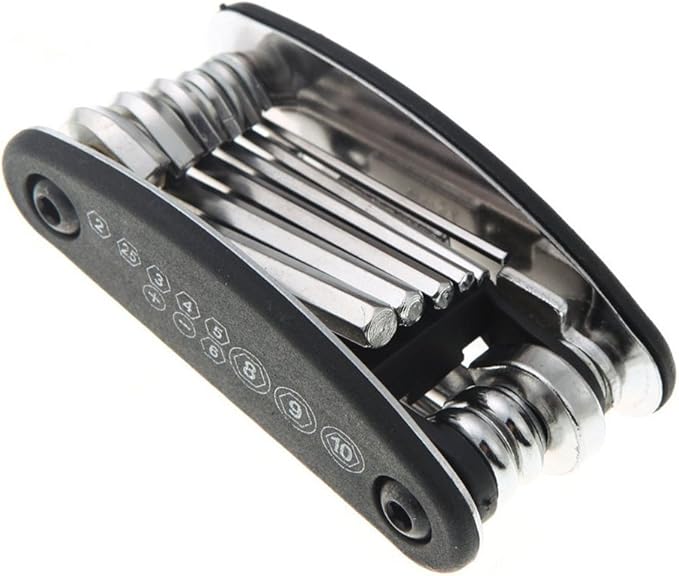 Motorcycle Bike Mechanic Repair Tool Kit with 16 In 1 Multi-Function Allen Key Multi Hex Wrench Screwdriver for Home Outdoor Travel Camping Sport Bicycle Cycling