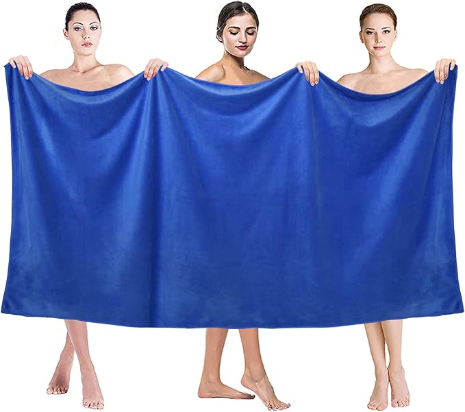 JML Microfiber Bath Sheet Towels, Extra Large Bath Towel for Adult, 2 Pack, 40" x 80", Super Absorbent, Fast Drying, Soft for Body, Shower,Sauna,Yoga,Sport, Fitness,Gym, Dark Blue