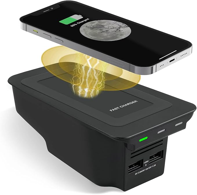 Car Wireless Phone Charger for Volvo 2017-2025 XC90 XC60 S90 S60 V90 V60 2025 2024 2023 2022 2021 2020 2019 2018 2017 Center Console Accessories Charging Pad