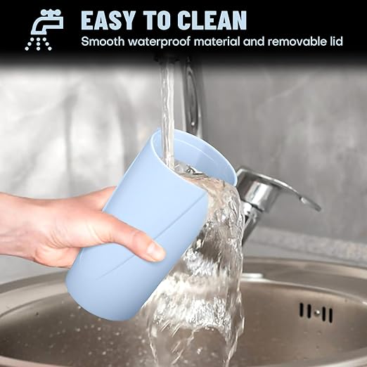 Car Trash Can Bin with Lid-2 Packs Car Garbage Can Cup Holder-Light Blue Mini Leakproof Vehicle Trash Garbage Can Bin with 40pcs Trash Bags-Car Organizers and Storage for Front Back Seat Accessories