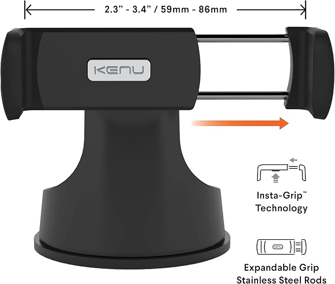 Kenu Airbase Ultra with Insta-Grip tech | Universal Smartphone Car Mount for Dashboard, Windshield, Desk Phone Stand Works with All iPhone, Android, Pixel, Samsung, LG, Huawei, Xiaomi, Oppo, OnePlus