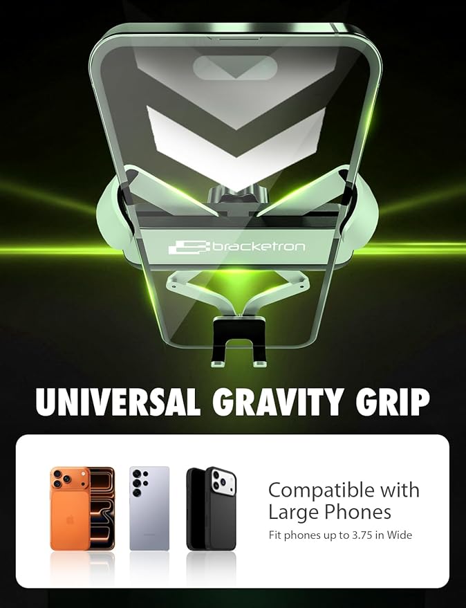 Bracketron AutoGrip Dash & Window Mount- Phone Mount for Car with One-Handed Operation, Universal Cell Phone Holder Car for Dashboard, and Window Fits Phones Up to 3.75"