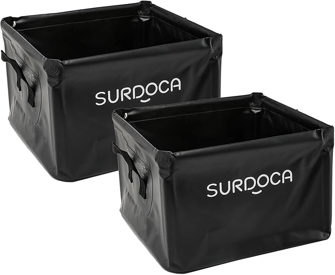 SURDOCA Fully Waterproof Car Trunk Organizer, Foldable Truck Organizer, Multifunctional Collapsible Car Storage Bag, Anti-Mud Trunk Storage Organizer 18 Liters