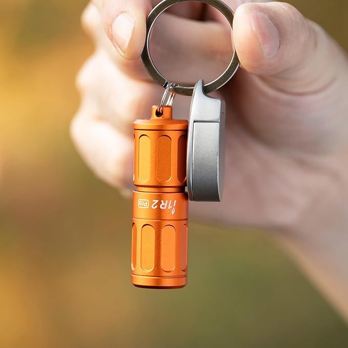 OLIGHT I1R 2 Pro Eos 180 Lumens EDC Rechargeable Keychain Flashlight, Powered by Built-in Rechargeable Battery with Type-C USB Cable, Slim Mini Handheld Light for Everyday Carry (Capsule Orange)