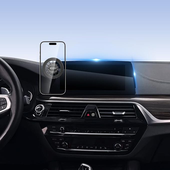 Car Phone Holder for BMW 5 Series M5 2017 2018 2019 2020 Accessories 10.25-Inch Screen Fixed Clip, Automobile Cradles Magnetic Phone Mount Compatible with MagSafe, Strong Magnets Cell Phone Base