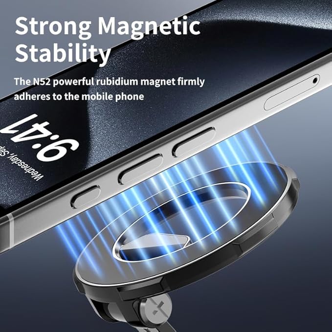 Vacuum Car Holder with Strong Magnetic Car Phone Holder for Magsafe 360° Adjustable Car Phone Mount, Phone Holders for iPhone 17 Pro Max 16 15 14 13 12